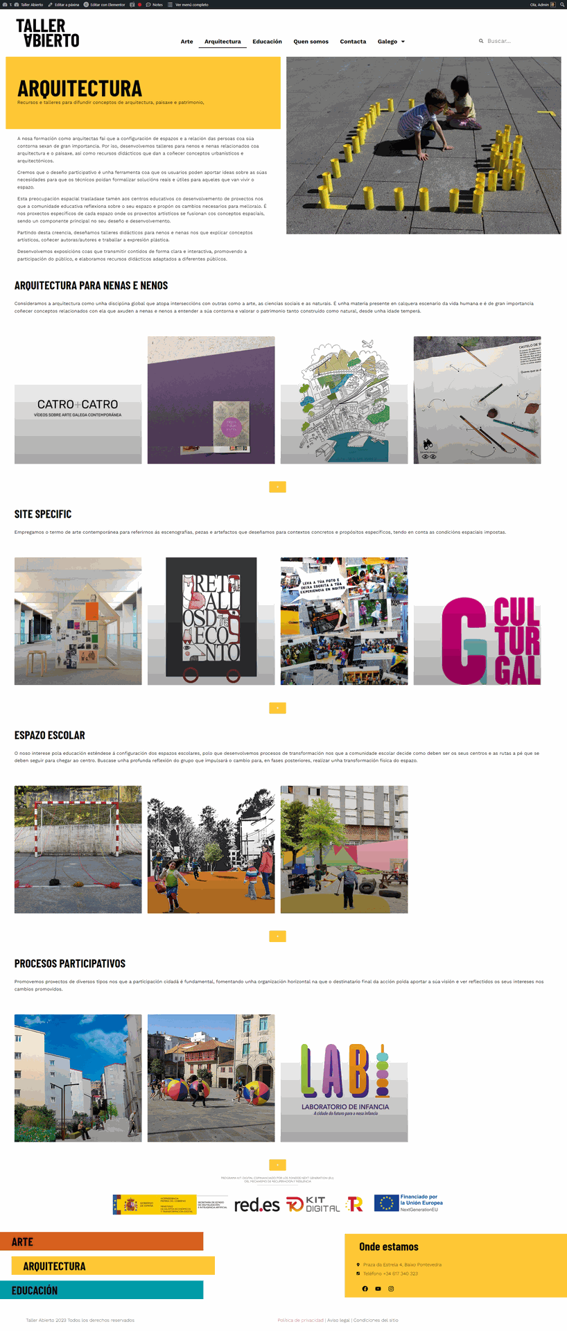 Página web Taller Abierto